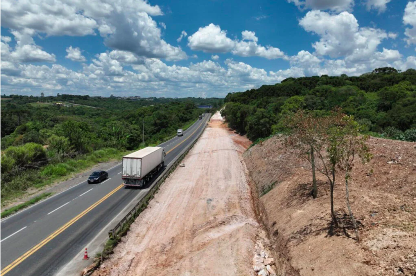 Duplicação de contorno de Curitiba atinge 25% da execução e já muda paisagem